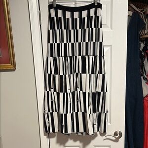 Proenza Schouler cubist Black and White Striped Skirt L